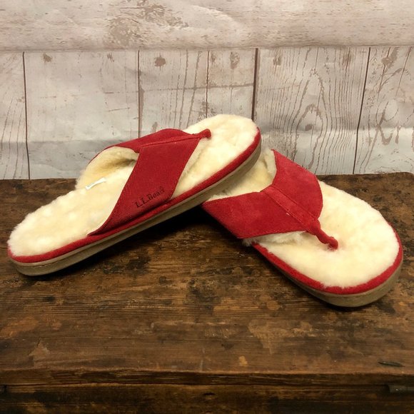 shearling flip flops